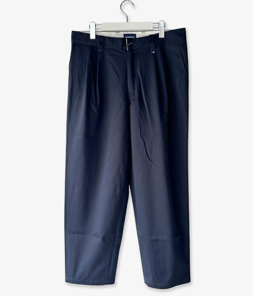 DESCENDANT/DC-3 ORGANIC COTTON TWILL TROUSERS (NAVY)