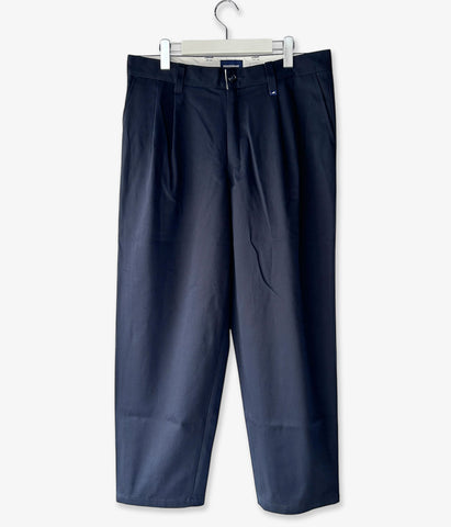 DESCENDANT/DC-3 ORGANIC COTTON TWILL TROUSERS (NAVY)
