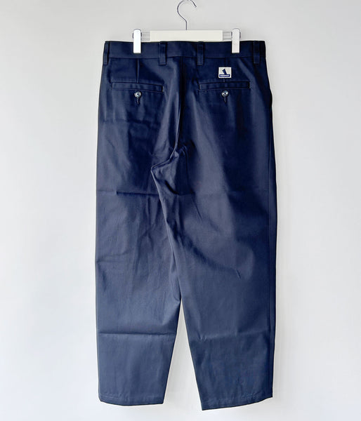 DESCENDANT/DC-3 ORGANIC COTTON TWILL TROUSERS (NAVY)