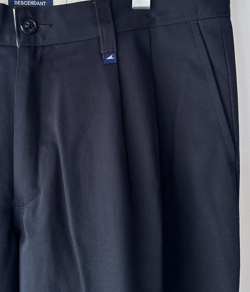 DESCENDANT/DC-3 ORGANIC COTTON TWILL TROUSERS (NAVY)