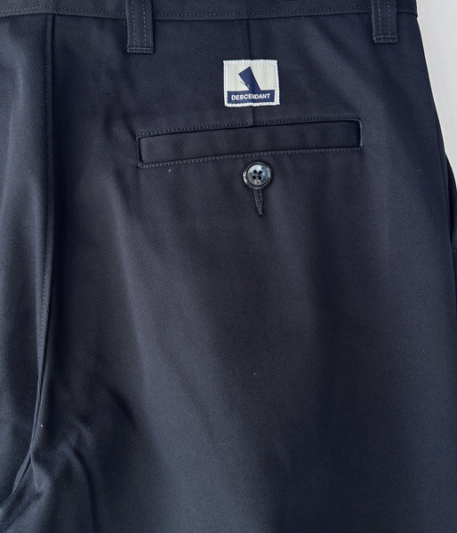 DESCENDANT/DC-3 ORGANIC COTTON TWILL TROUSERS (NAVY)