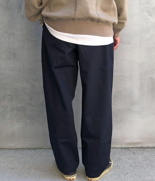 DESCENDANT/DC-3 ORGANIC COTTON TWILL TROUSERS (NAVY)