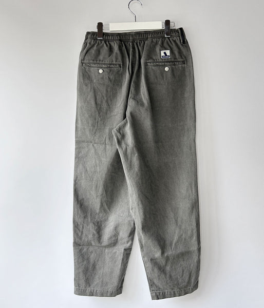 DESCENDANT/SHORE TWILL BEACH TROUSERS PIGMENT DYE (BLACK)