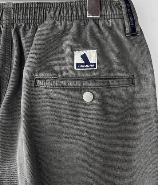 DESCENDANT/SHORE TWILL BEACH TROUSERS PIGMENT DYE (BLACK)
