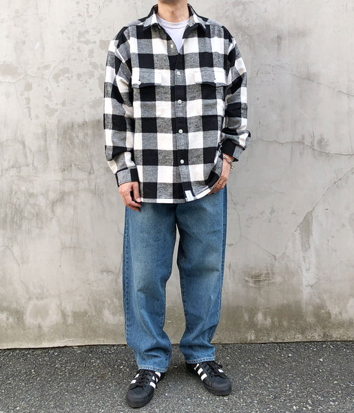 DESCENDANT/VANNING PLAID LS SHIRT (WHITE)