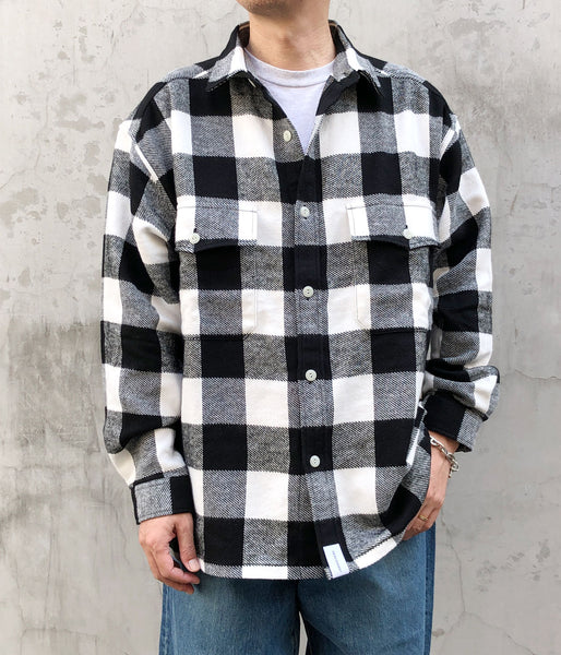 DESCENDANT/VANNING PLAID LS SHIRT (WHITE)