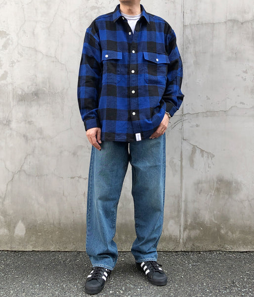 DESCENDANT/VANNING PLAID LS SHIRT (BLUE)