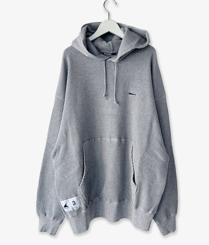 DESCENDANT/CACHALOT WAFFLE HOODY (GRAY)