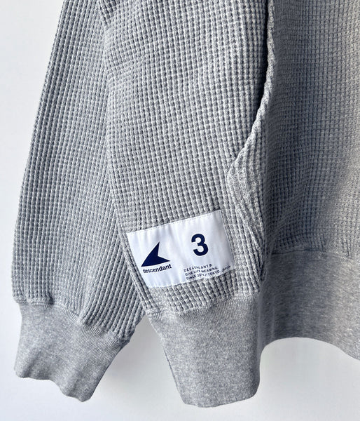 DESCENDANT/CACHALOT WAFFLE HOODY (GRAY)