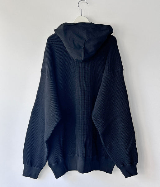 DESCENDANT/CACHALOT WAFFLE HOODY (BLACK)