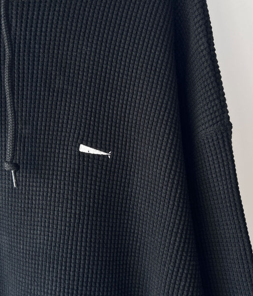 DESCENDANT/CACHALOT WAFFLE HOODY (BLACK)