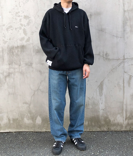 DESCENDANT/CACHALOT WAFFLE HOODY (BLACK)