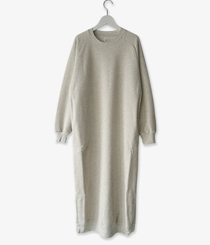 blurhms ROOTSTOCK/ROUGH&SMOOTH CREW-NECK DRESS (HEATHER OATMEAL)