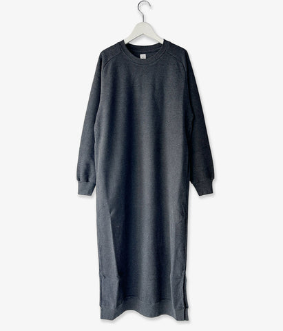blurhms ROOTSTOCK/ROUGH&SMOOTH CREW-NECK DRESS (HEATHER CHARCOAL)