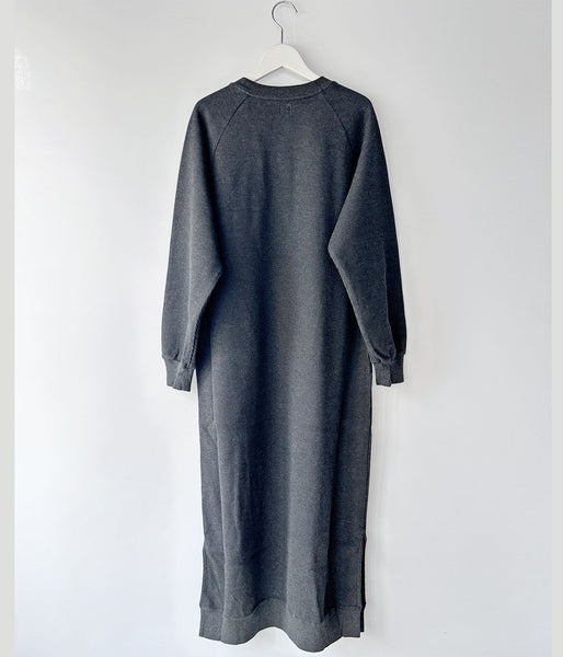 blurhms ROOTSTOCK/ROUGH&SMOOTH CREW-NECK DRESS (HEATHER CHARCOAL)