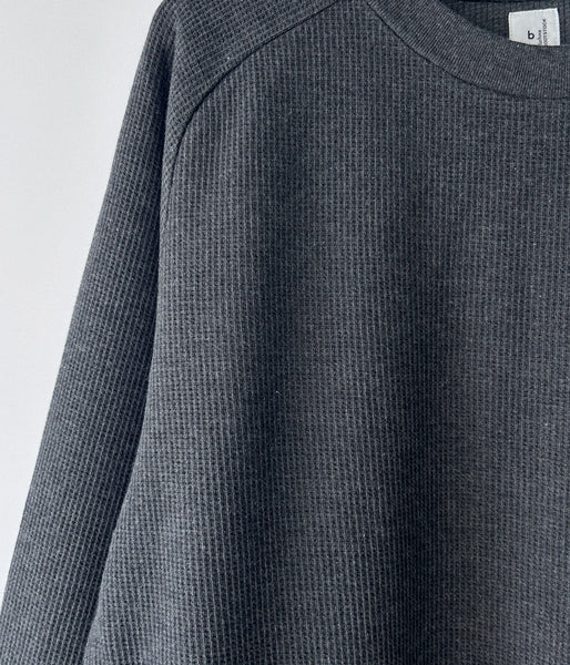 blurhms ROOTSTOCK/ROUGH&SMOOTH CREW-NECK DRESS (HEATHER CHARCOAL)