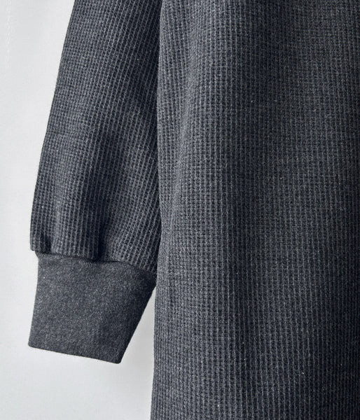 blurhms ROOTSTOCK/ROUGH&SMOOTH CREW-NECK DRESS (HEATHER CHARCOAL)