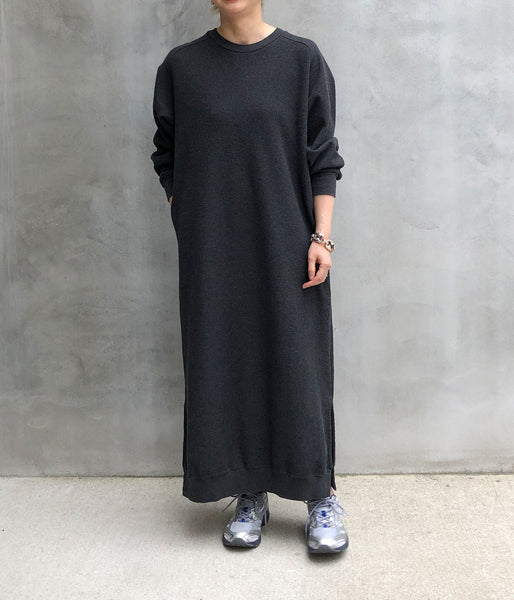 blurhms ROOTSTOCK/ROUGH&SMOOTH CREW-NECK DRESS (HEATHER CHARCOAL)
