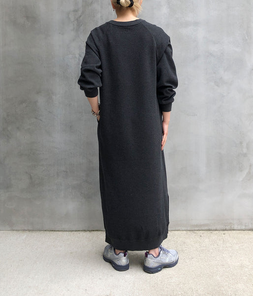 blurhms ROOTSTOCK/ROUGH&SMOOTH CREW-NECK DRESS (HEATHER CHARCOAL)