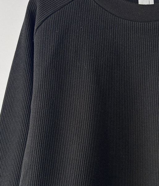 blurhms ROOTSTOCK/ROUGH&SMOOTH CREW-NECK DRESS (BLACK)