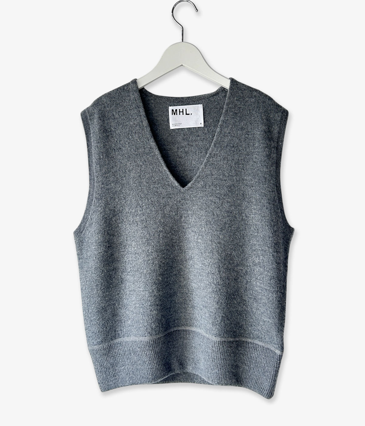 MHL./FELTED DRY WOOL KNITWEAR VEST WOMENS (MID GREY)