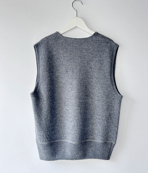MHL./FELTED DRY WOOL KNITWEAR VEST WOMENS (MID GREY)
