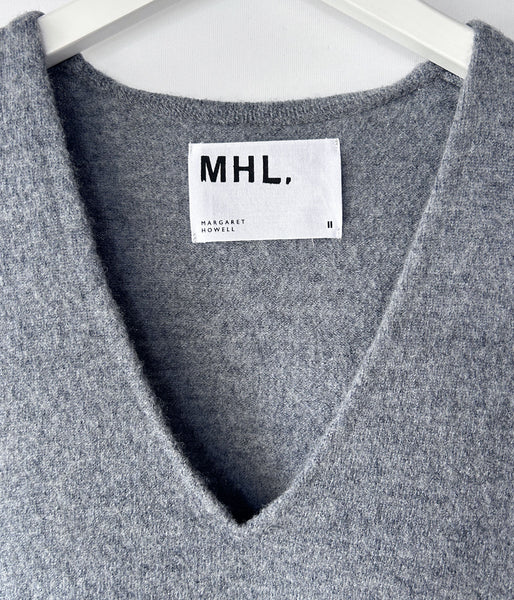 MHL./FELTED DRY WOOL KNITWEAR VEST WOMENS (MID GREY)
