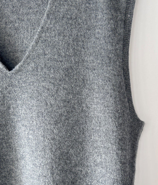 MHL./FELTED DRY WOOL KNITWEAR VEST WOMENS (MID GREY)