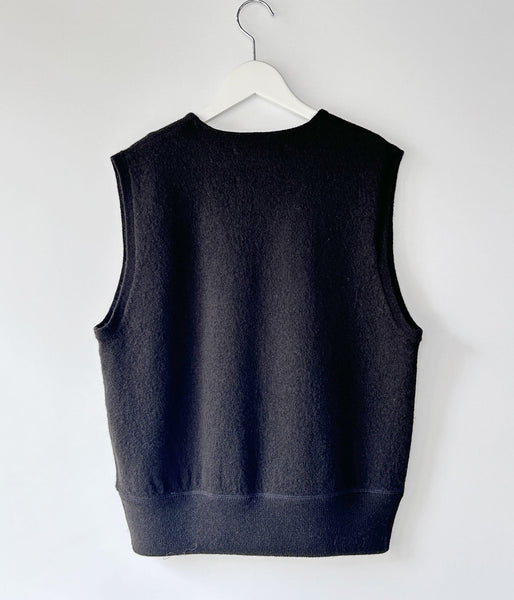 MHL./FELTED DRY WOOL KNITWEAR VEST WOMENS (DARK BROWN)
