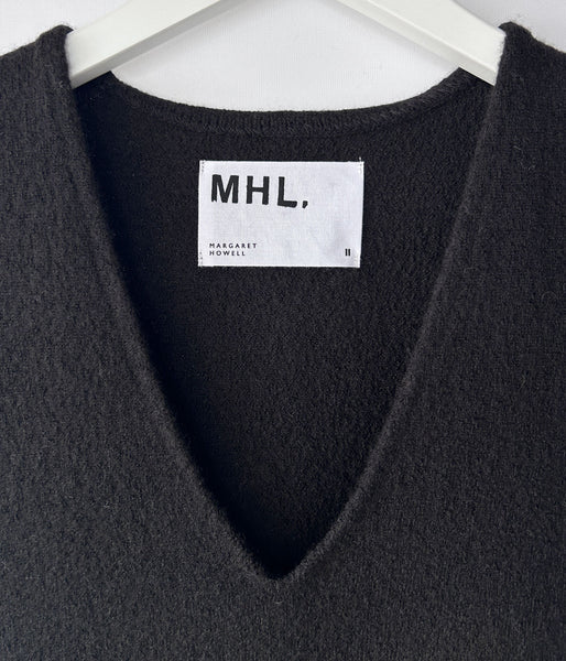 MHL./FELTED DRY WOOL KNITWEAR VEST WOMENS (DARK BROWN)