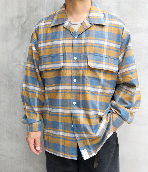 DESCENDANT/MILPITAS PLAID LS SHIRT (ORANGE)