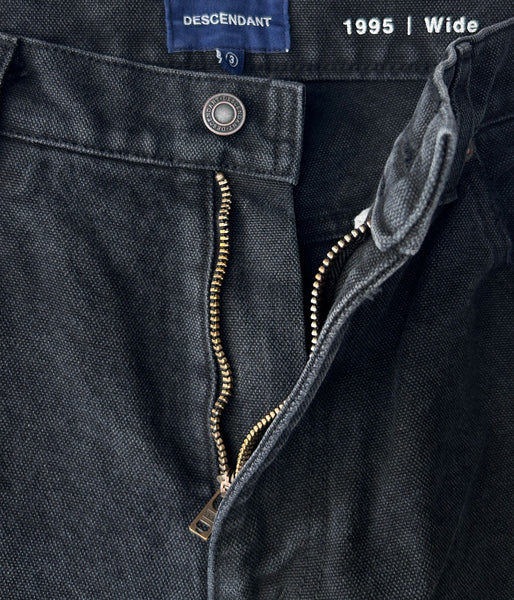 DESCENDANT/1995 DUCK TROUSERS BAGGY (BLACK)