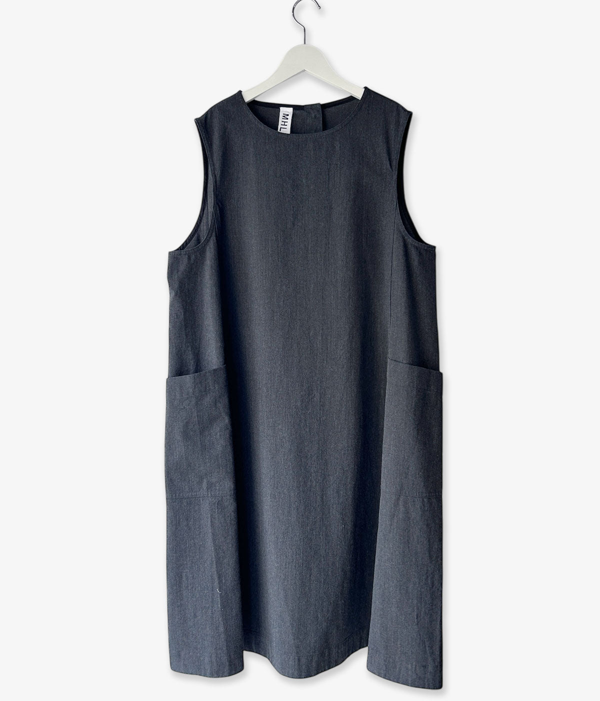 MHL./WOOL COTTON TWILL DRESS (CHARCOAL)