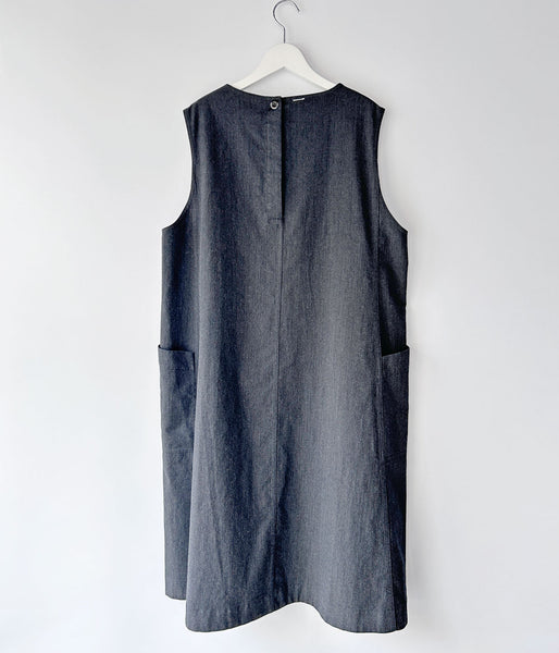 MHL./WOOL COTTON TWILL DRESS (CHARCOAL)