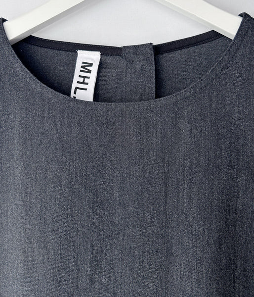 MHL./WOOL COTTON TWILL DRESS (CHARCOAL)