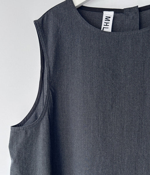 MHL./WOOL COTTON TWILL DRESS (CHARCOAL)