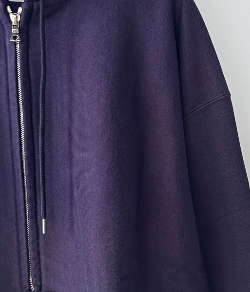 blurhms ROOTSTOCK/ SOFT&HARD SWEAT HOODIE ZIP WIDE (DARK PURPLE)