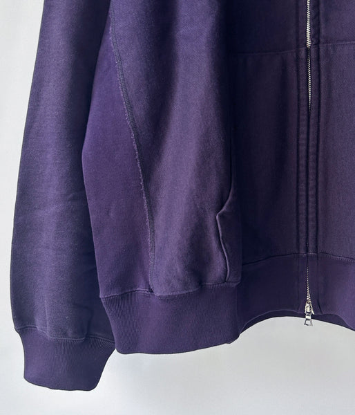 blurhms ROOTSTOCK/ SOFT&HARD SWEAT HOODIE ZIP WIDE (DARK PURPLE)