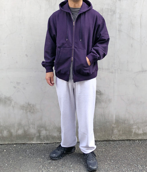 blurhms ROOTSTOCK/ SOFT&HARD SWEAT HOODIE ZIP WIDE (DARK PURPLE)
