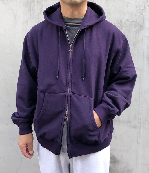 blurhms ROOTSTOCK/ SOFT&HARD SWEAT HOODIE ZIP WIDE (DARK PURPLE)