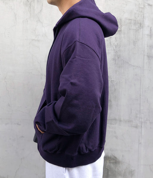 blurhms ROOTSTOCK/ SOFT&HARD SWEAT HOODIE ZIP WIDE (DARK PURPLE)