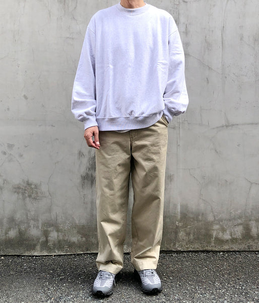 blurhms ROOTSTOCK/SOFT&HARD SWEAT CREW-NECK P/O WIDE (HEATHER WHITE)