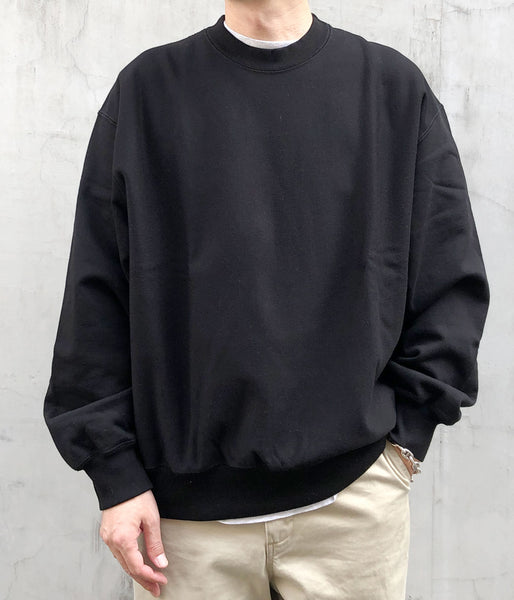 blurhms ROOTSTOCK/SOFT&HARD SWEAT CREW-NECK P/O WIDE (BLACK)