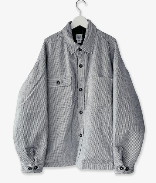 DESCENDANT/CRA90 HICKORY STRIPE JACKET POST O'ALLS (NAVY)