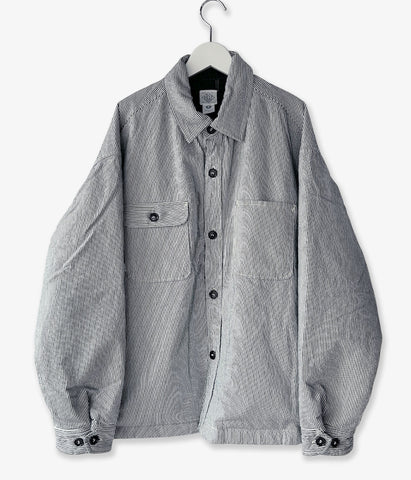 DESCENDANT/CRA90 HICKORY STRIPE JACKET POST O'ALLS (NAVY)