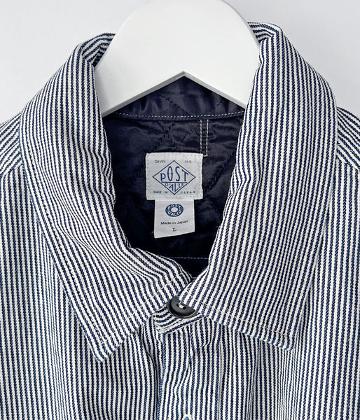 DESCENDANT/CRA90 HICKORY STRIPE JACKET POST O'ALLS (NAVY)