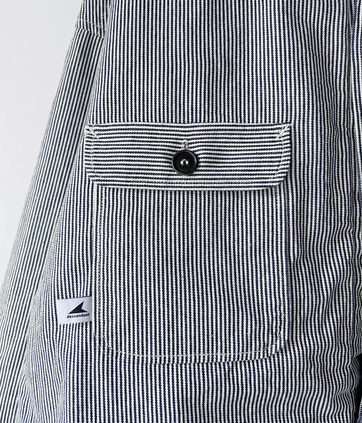 DESCENDANT/CRA90 HICKORY STRIPE JACKET POST O'ALLS (NAVY)