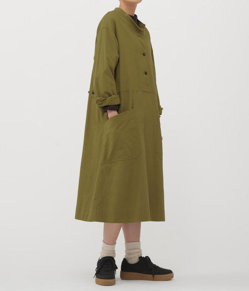MHL./FINE COTTON WOOL TWILL DRESS (OLIVE)