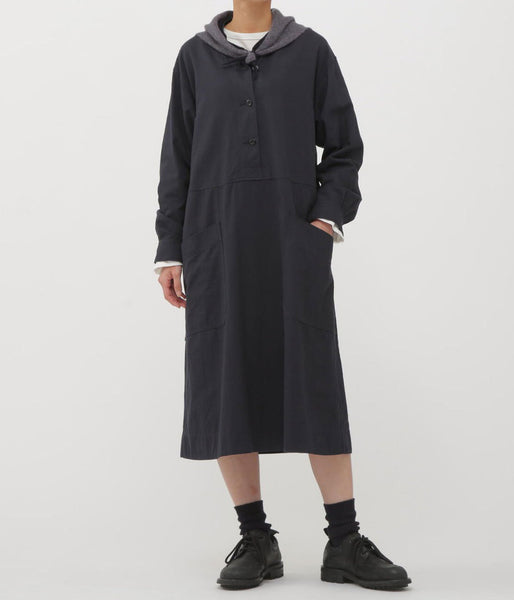 MHL./FINE COTTON WOOL TWILL DRESS (DARK NAVY)