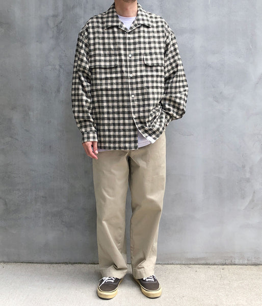 DESCENDANT/MILPITAS PLAID LS SHIRT (WHITE)